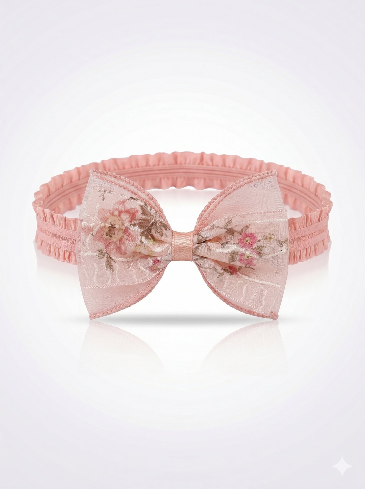 Sky Blossom Embroidered Bow Headband