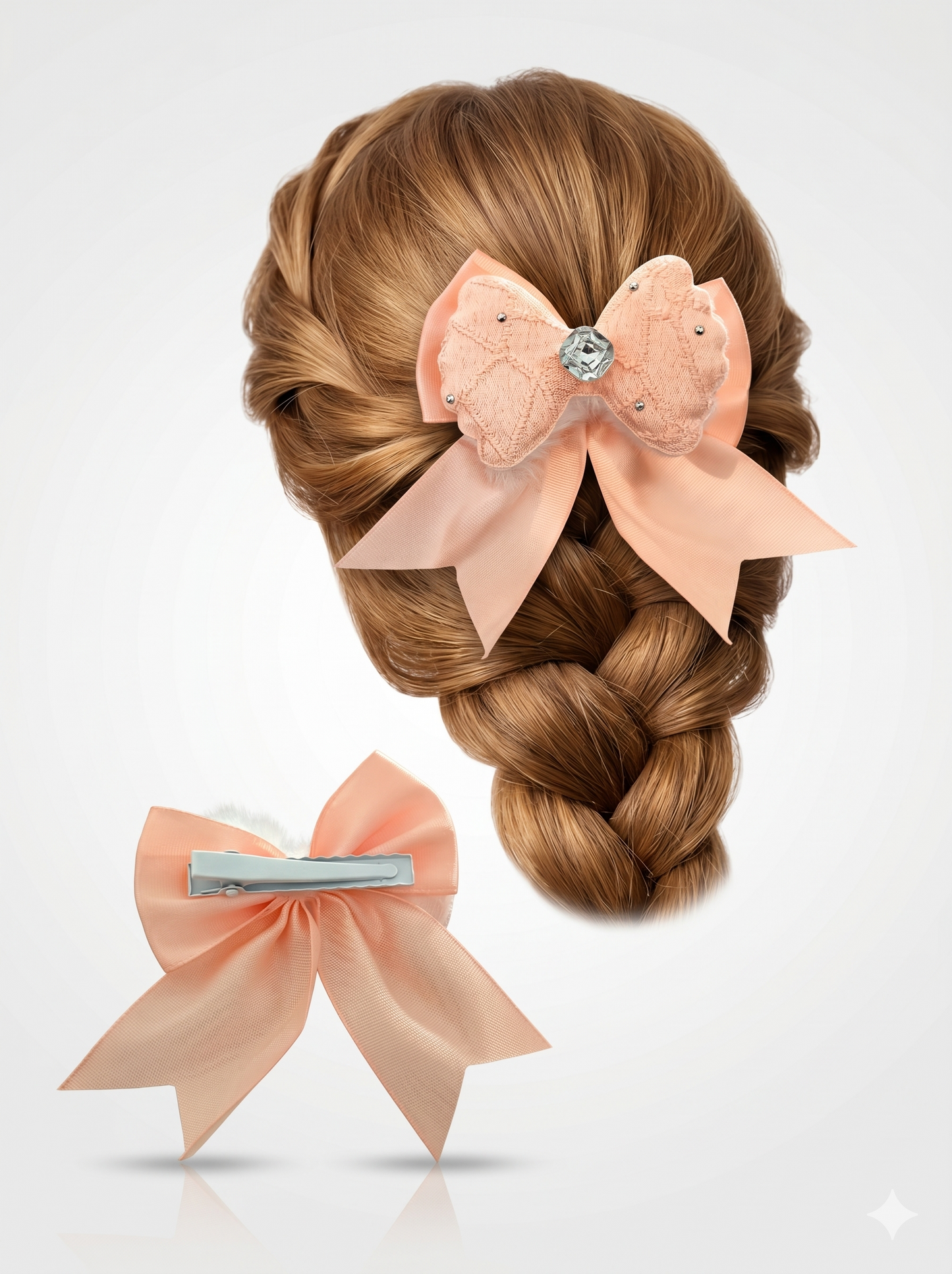 Pastel Luxe Bow Hair Clips (Set of 2)