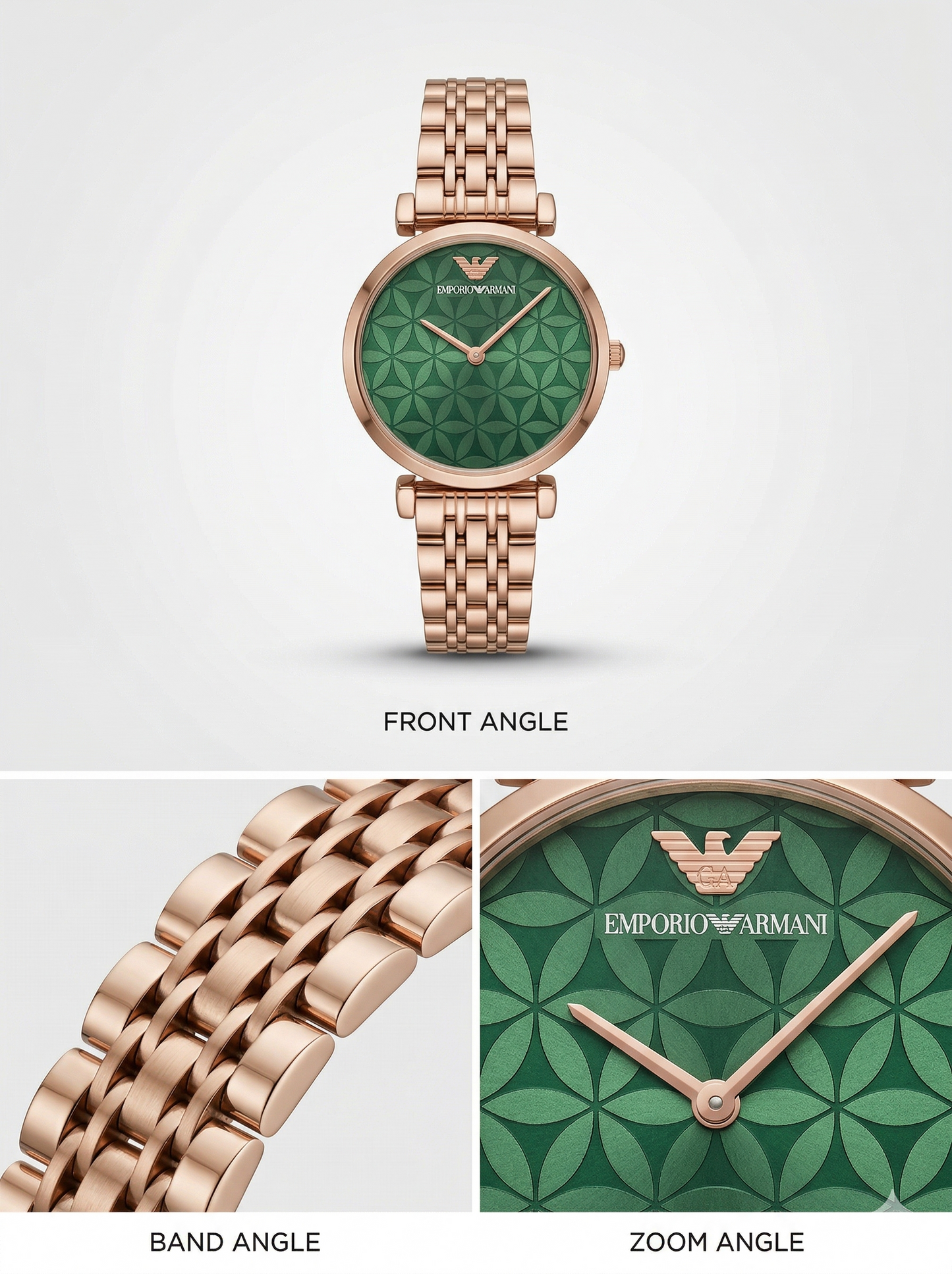 Midnight Rose Gilded – Charcoal Mosaic All-Rose Gold Watch