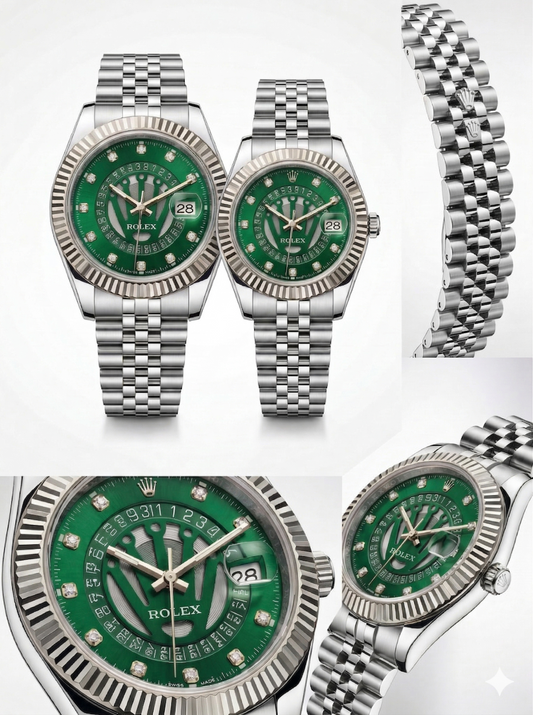 Olive President – Fluted Bezel Executive Watch