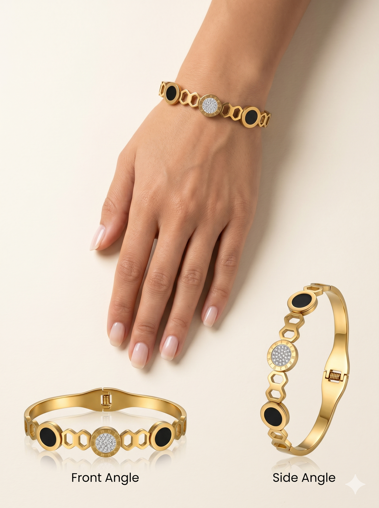 Onyx Luxe Medallion Bangle