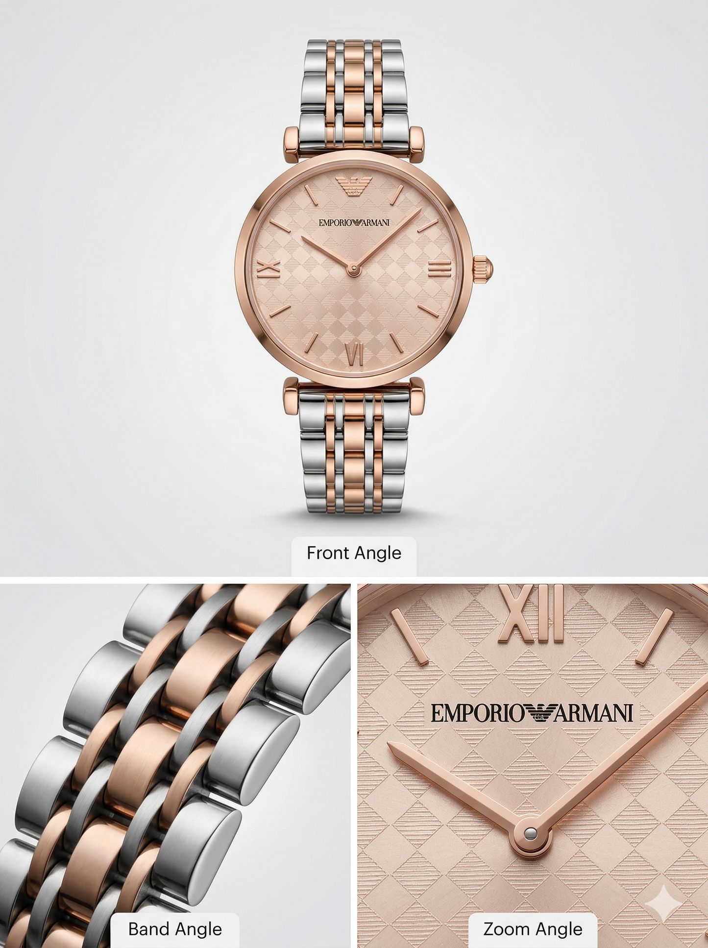 Pearl Weave Luxe – Rose Gold & Silver Two-Tone Watch