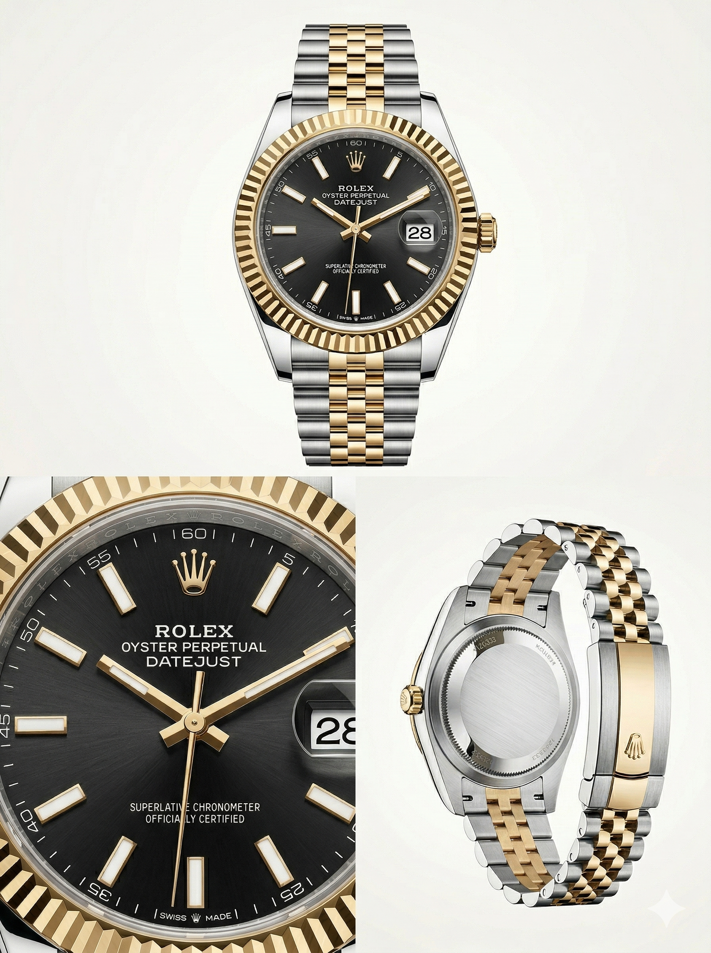 Classic Two-Tone Datejust Style Watch – Onyx Black Dial