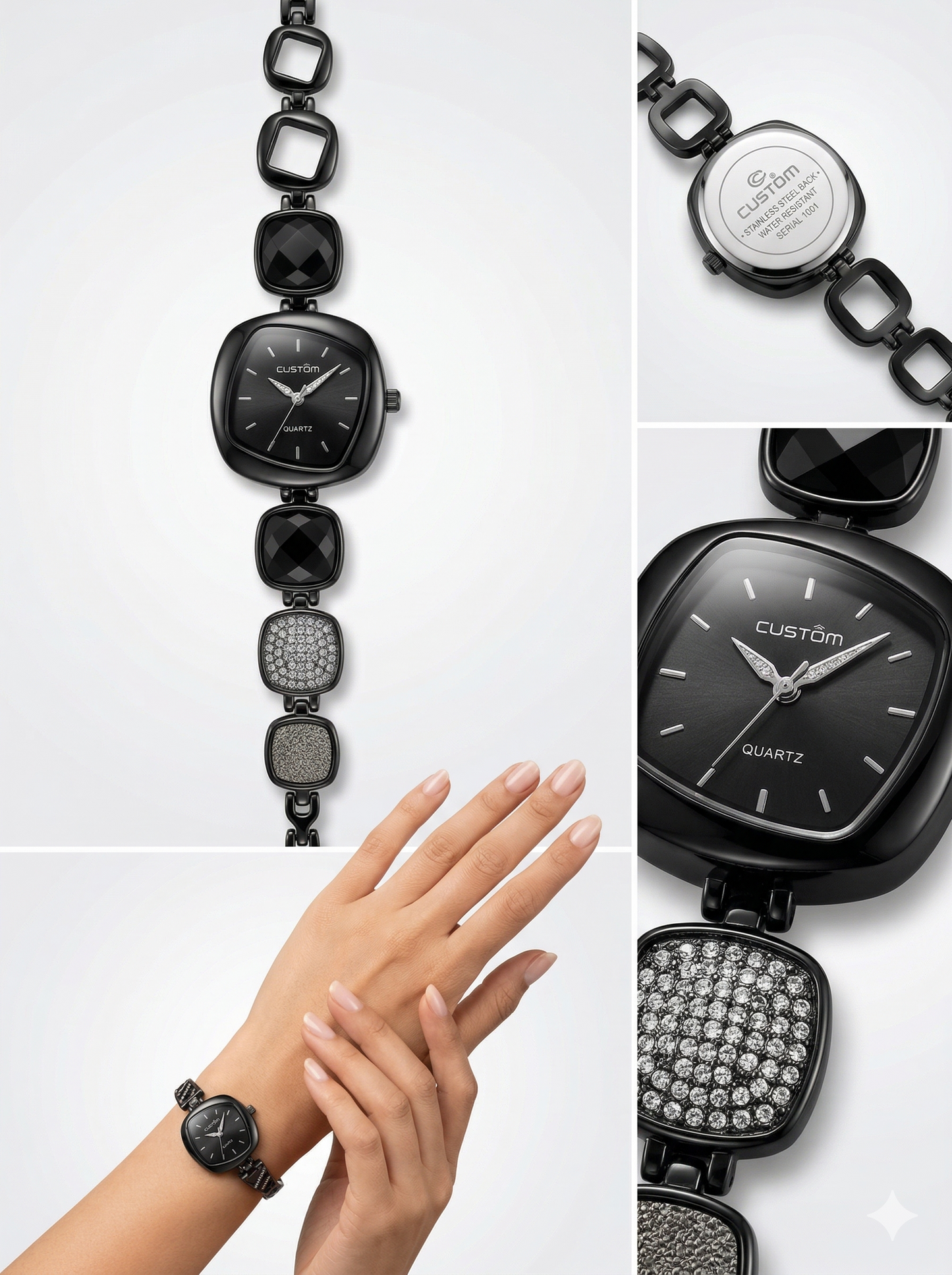 Mosaic Geometry Crystal Bracelet Watch