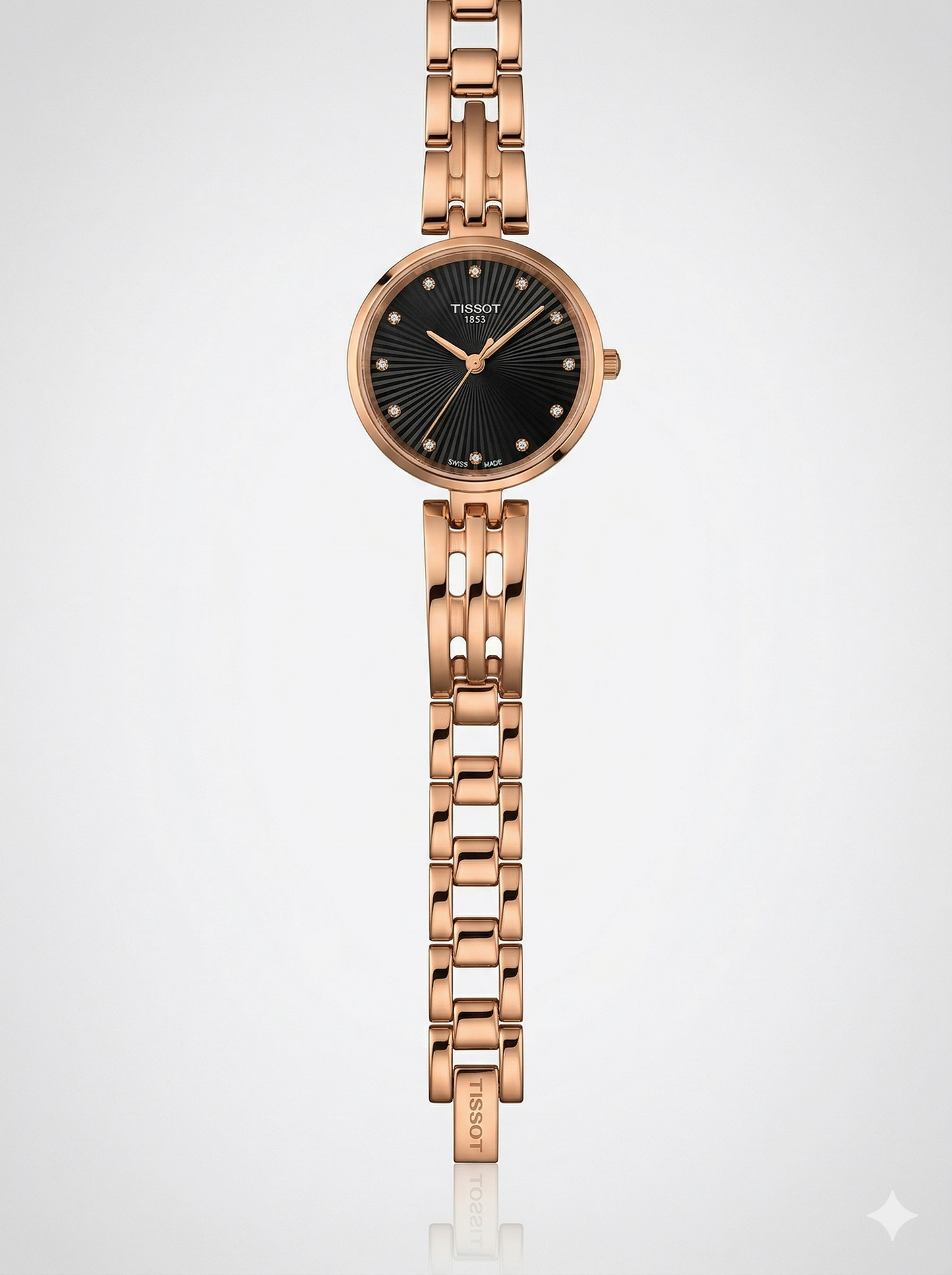 Midnight Sunray Luxe – Rose Gold Crystal Watch