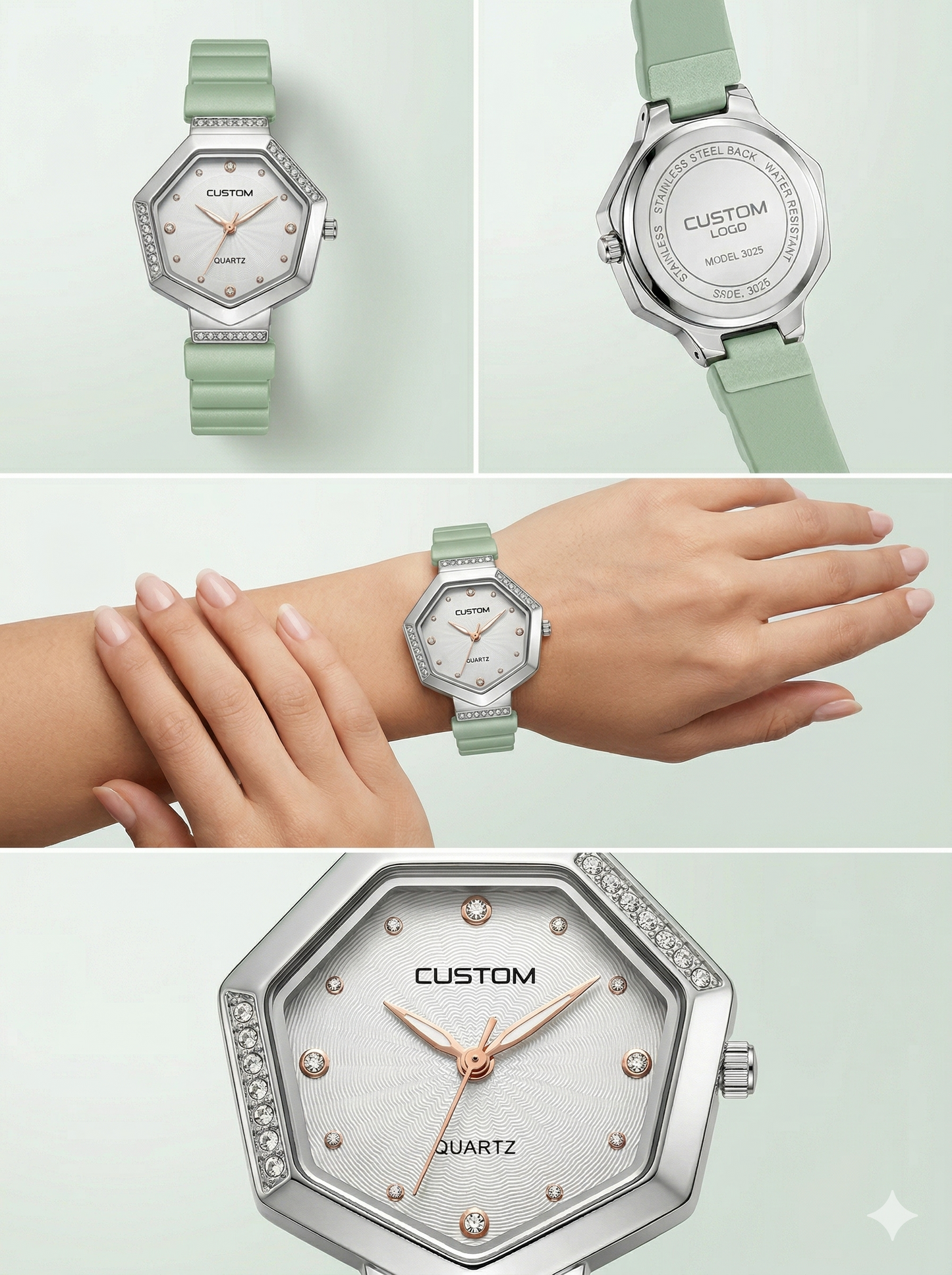 Custom Hexa-Luxe Mother of Pearl Watch