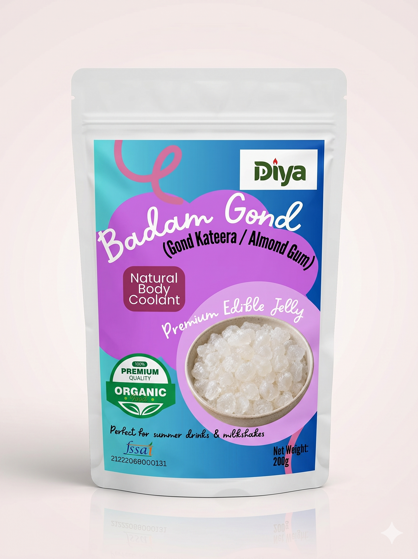 Diya Badam Gond (Gond Katira / Almond Gum) - Natural Body Coolant - 200g