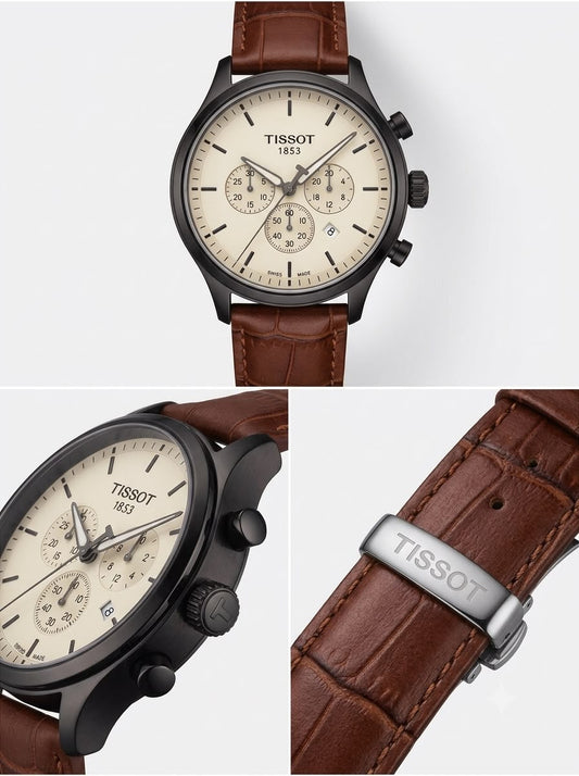Classic Quartz Chronograph Leather Men's Watch