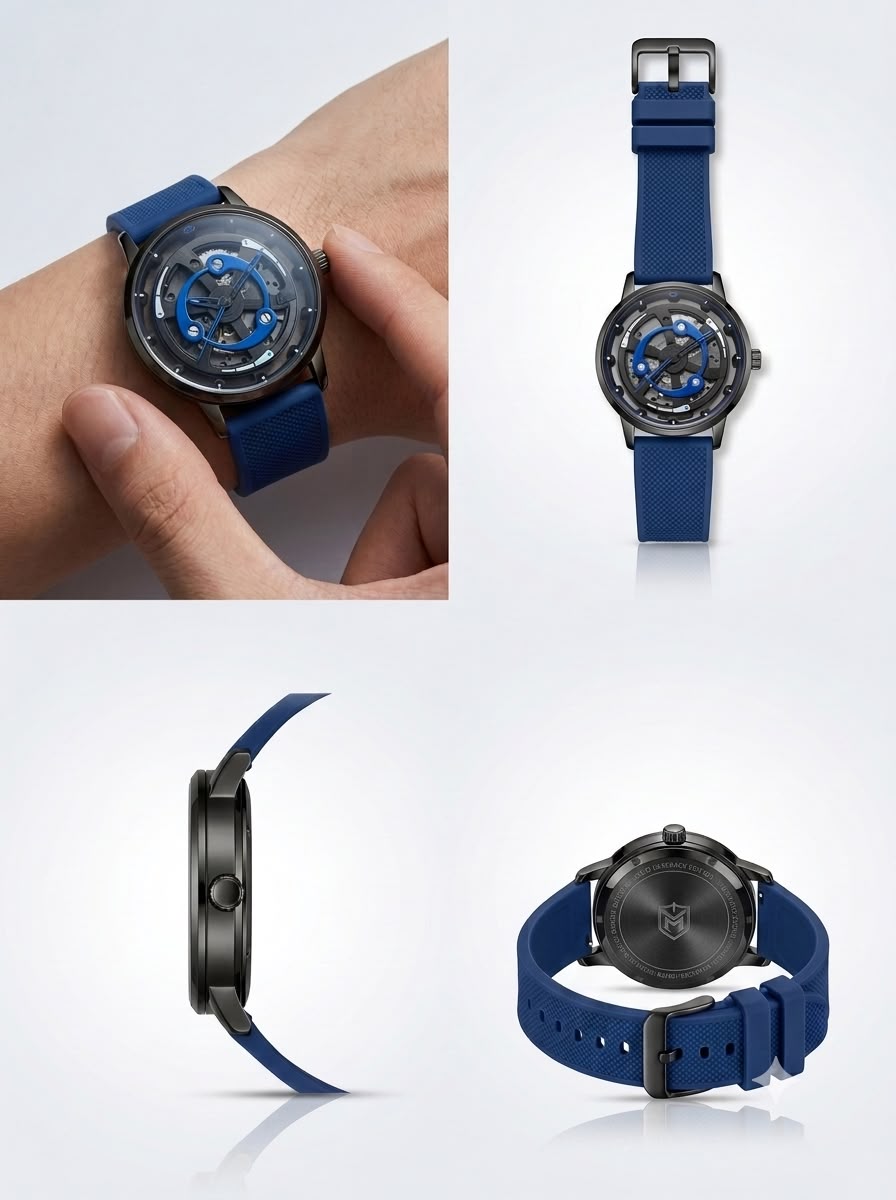 Techno-Skeleton Rotating Disc Sport Watch
