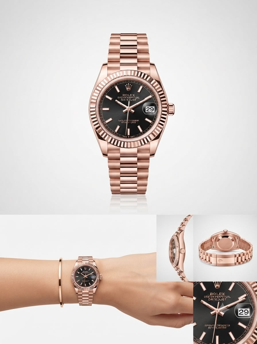 Presidential Fluted-Bezel Chronometer – Black Sunray Edition