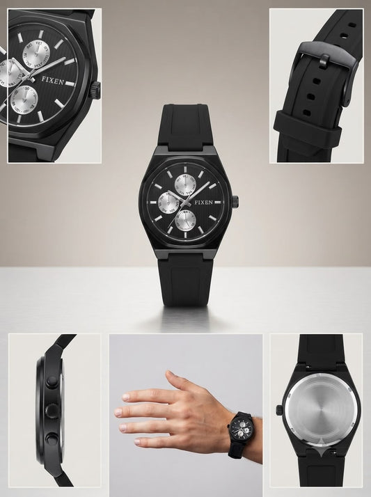 Fixen Octagonal Sport Chronograph Silicon Watch