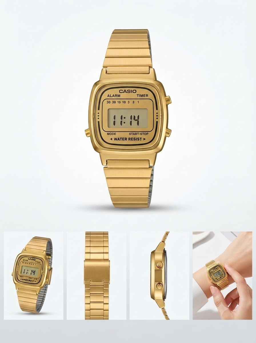 Retro Noir – Classic Black Mini Digital Watch