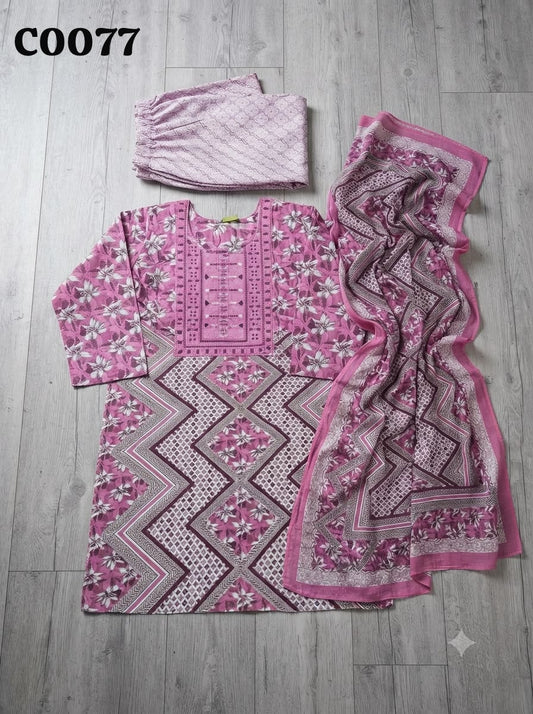 Semi cotton salwar suit C0077