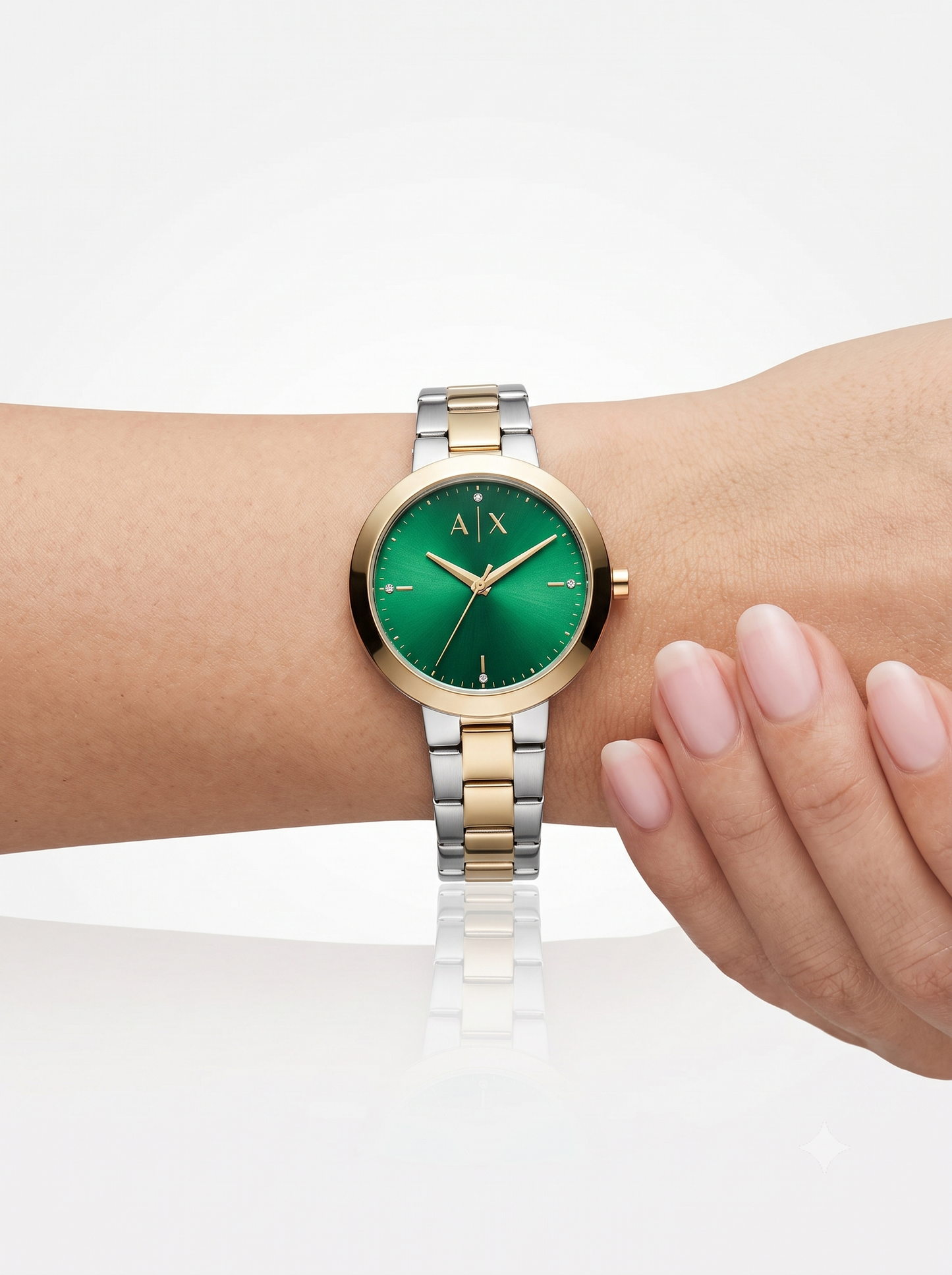 Minimalist Crystal-Accented Stainless Steel Women's Watch