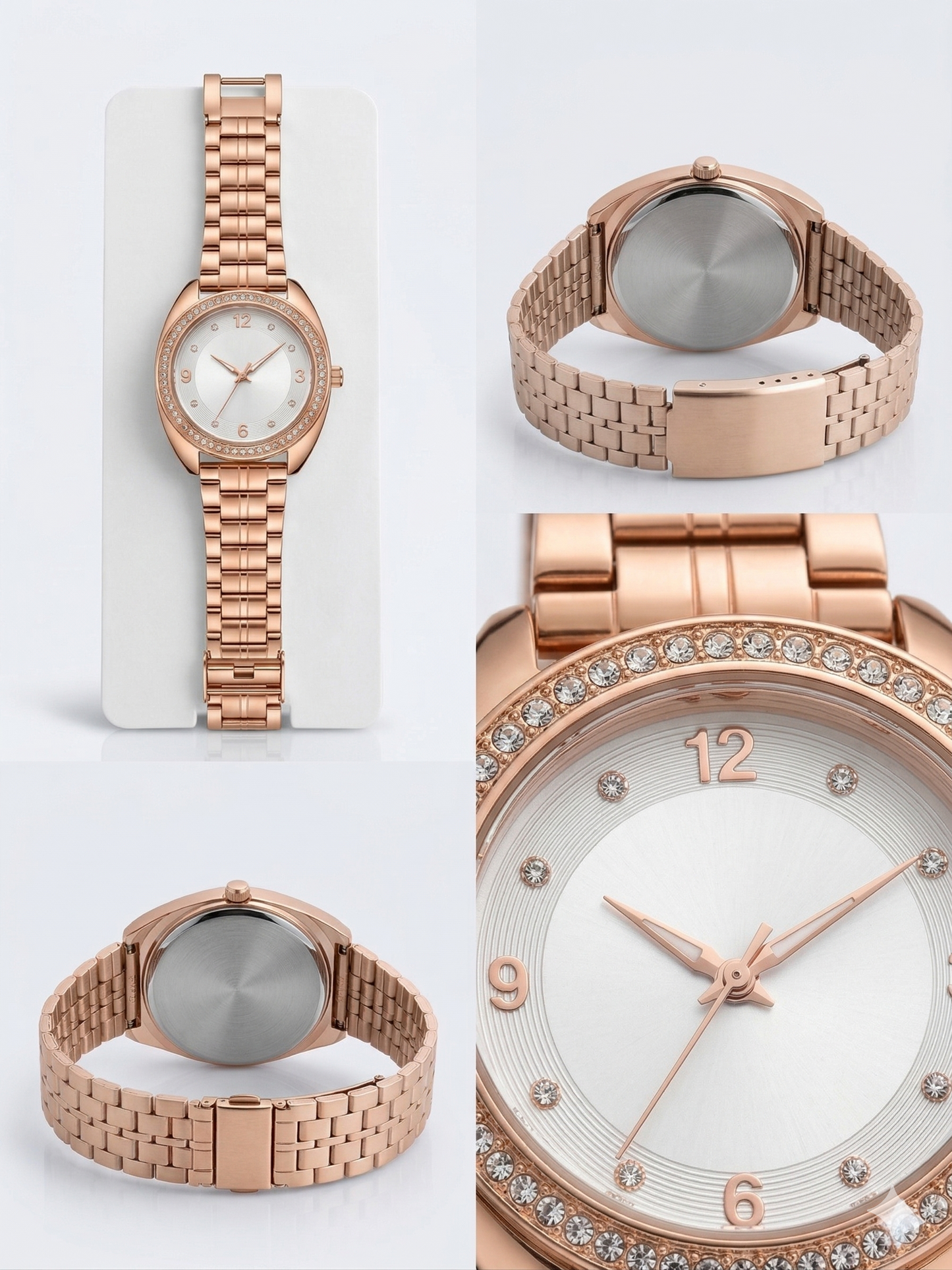 Delton "Stella" Rose Gold Crystal-Bezel Watch