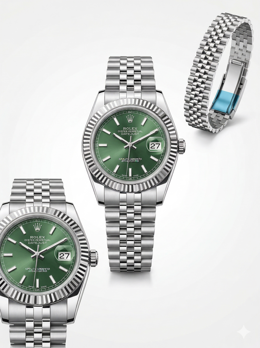 Olive President – Fluted Bezel Executive Watch