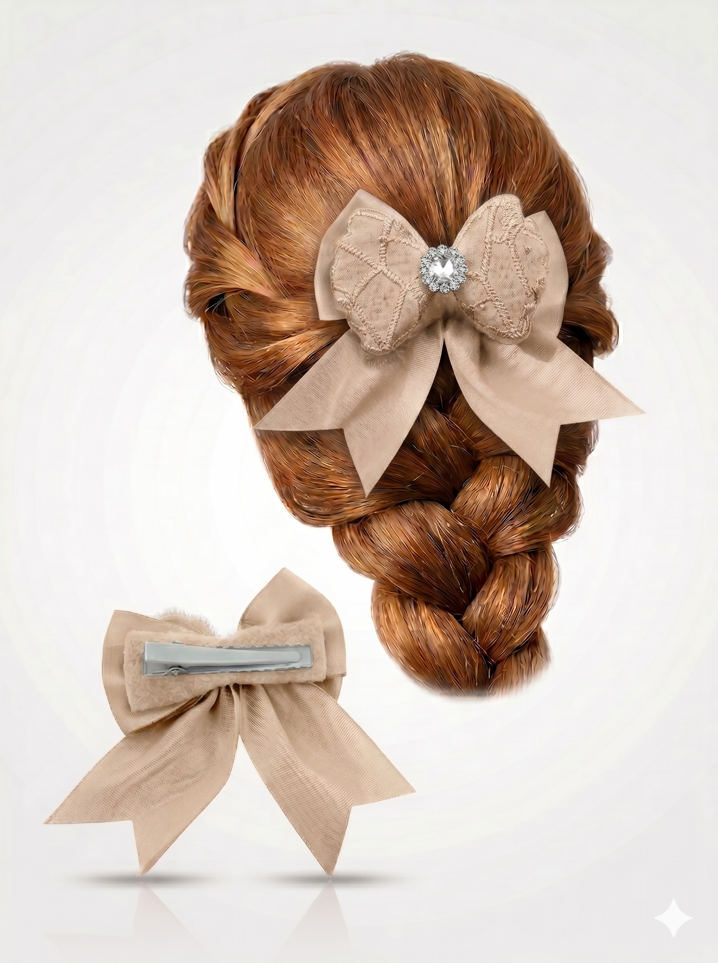 Pastel Luxe Bow Hair Clips (Set of 2)