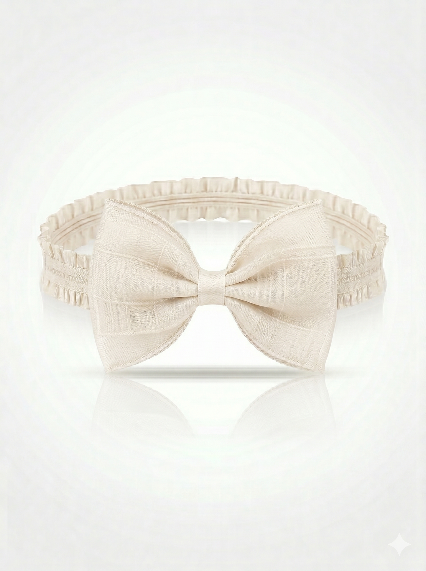 Sky Blossom Embroidered Bow Headband