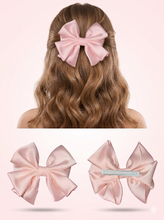 Ivory Elegance Satin Bow Clip