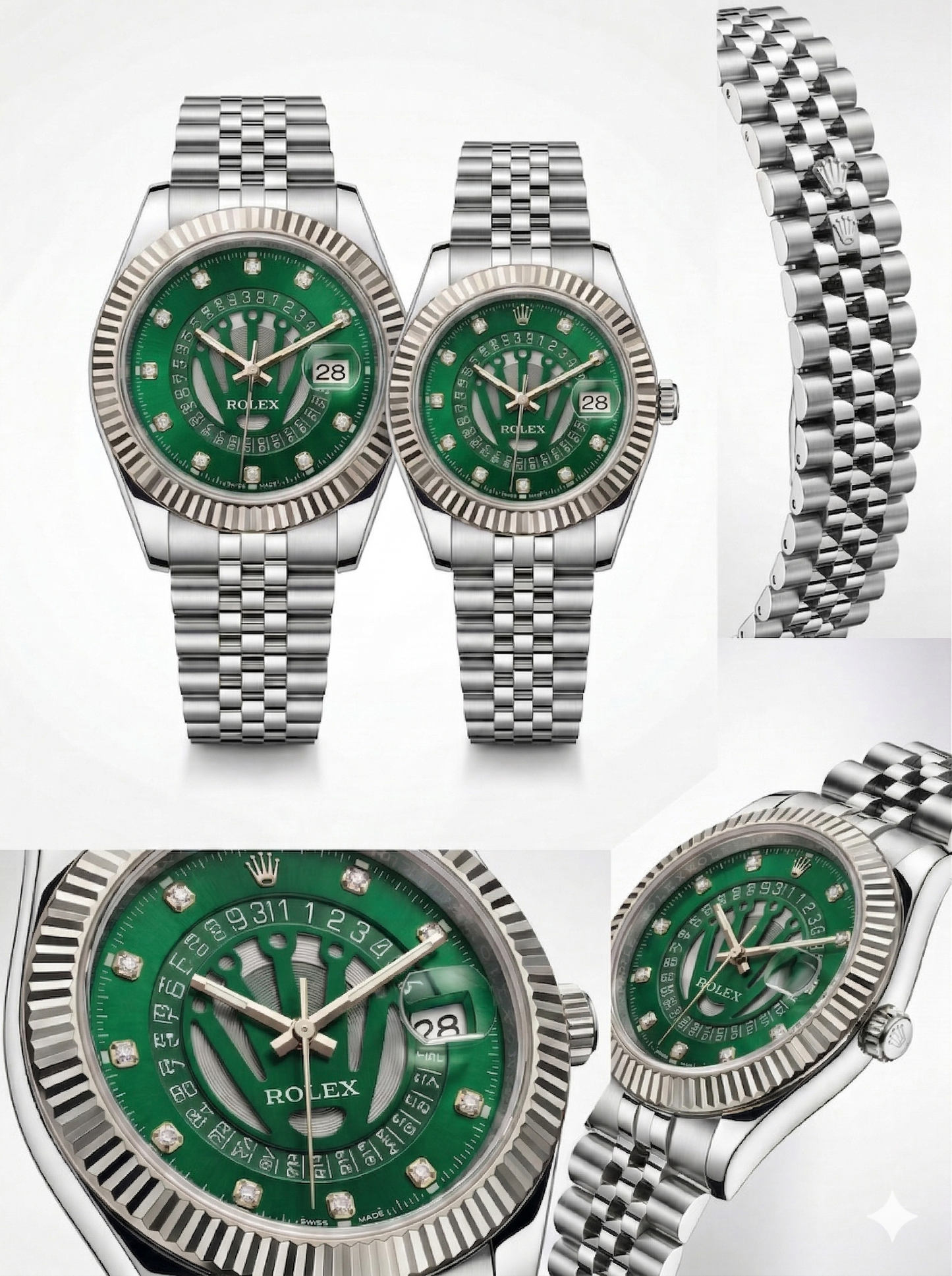 Olive President – Fluted Bezel Executive Watch