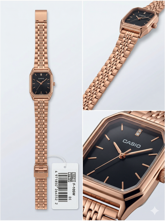 Elegant Octagonal Mesh Watch