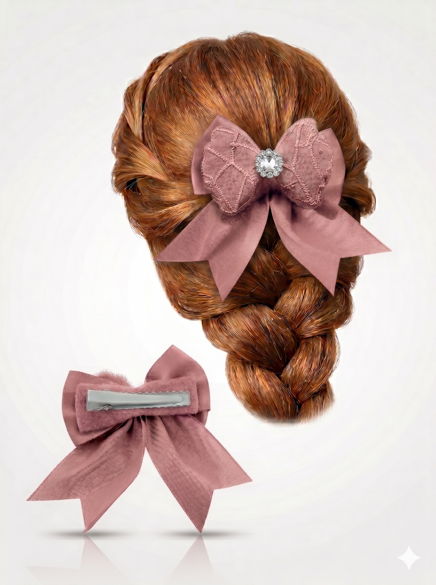 Pastel Luxe Bow Hair Clips (Set of 2)