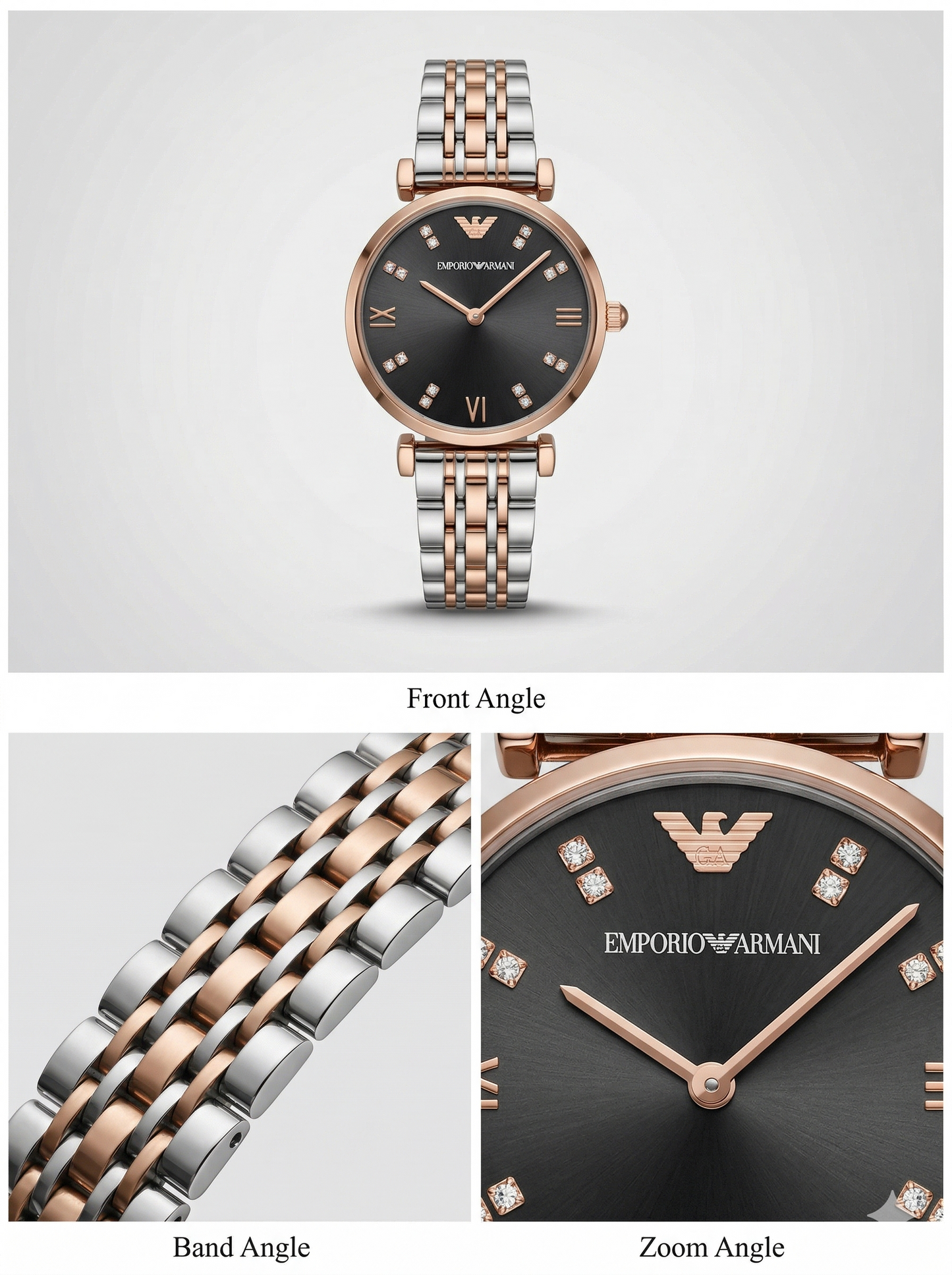 Emerald Radiance Luxe – Two-Tone Crystal Watch