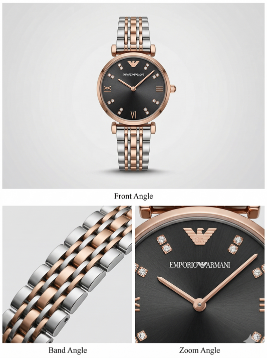 Emerald Radiance Luxe – Two-Tone Crystal Watch