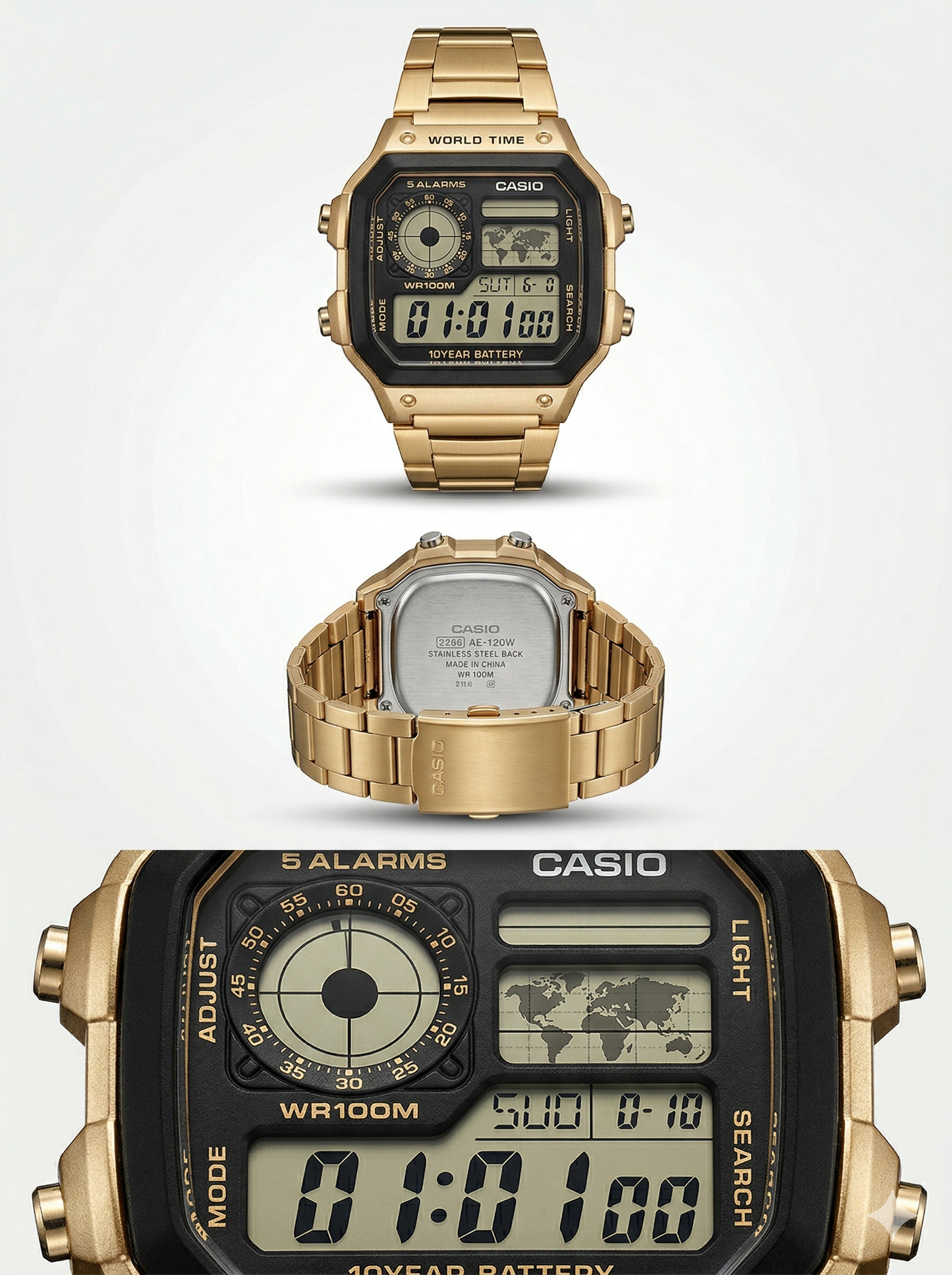 Retro Digital World Timer – Rose Gold Edition