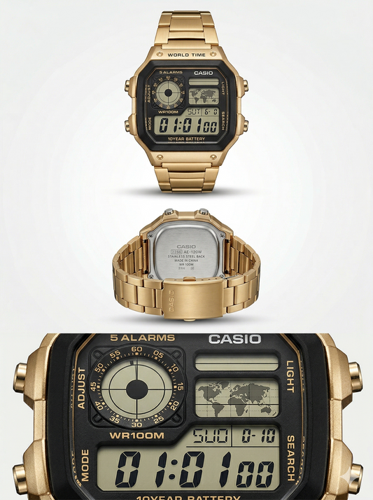 Retro Digital World Timer – Rose Gold Edition