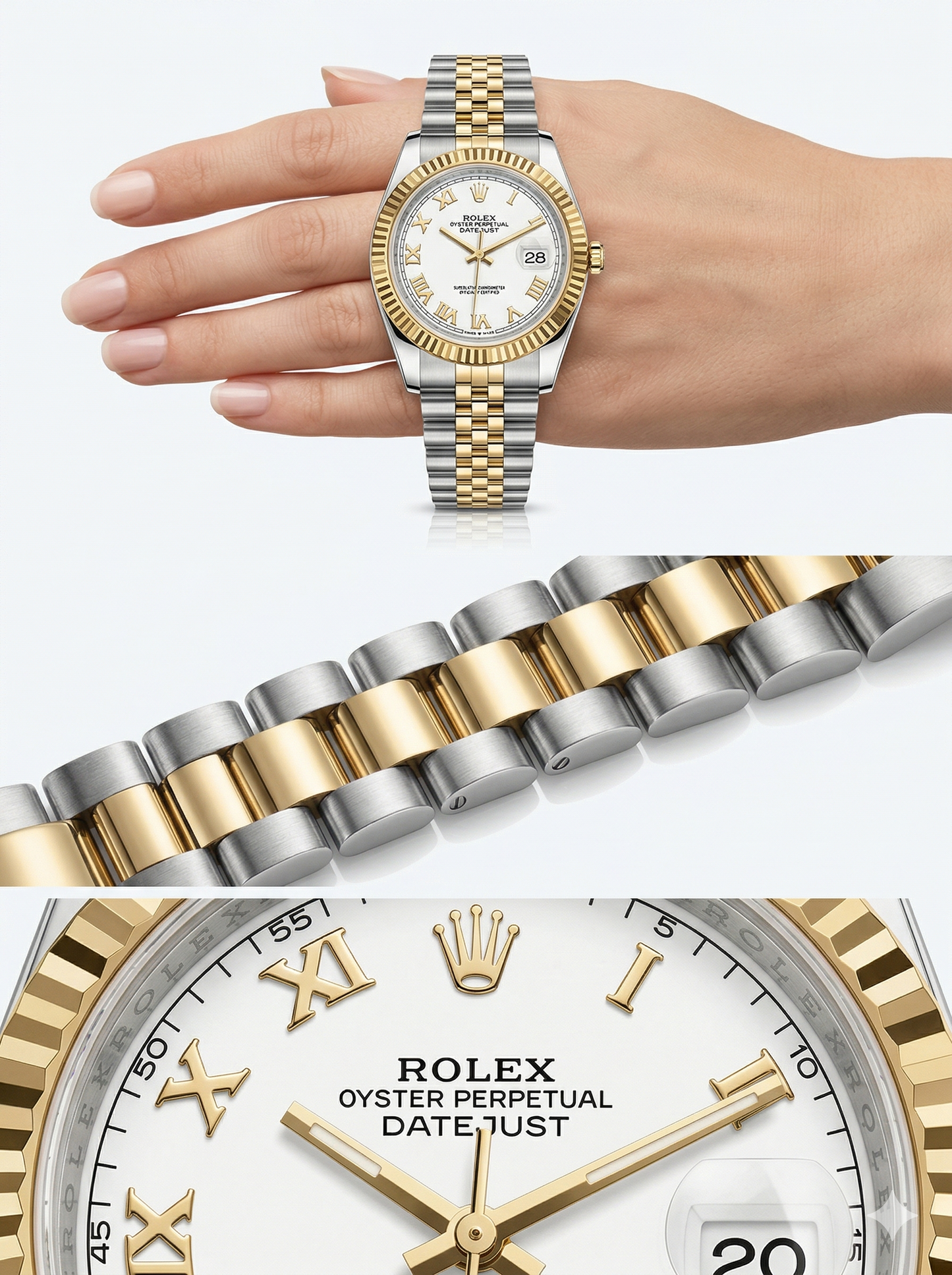 Imperial Roman Luxe – Two-Tone Gold & Silver Executive Watch