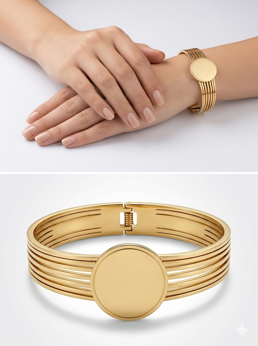 Anti-Tarnish Multi-Strand Medallion Bangle