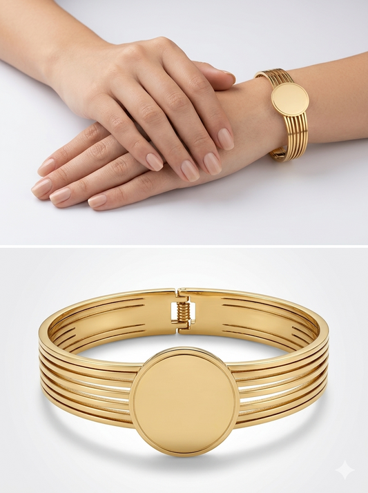 Anti-Tarnish Multi-Strand Medallion Bangle