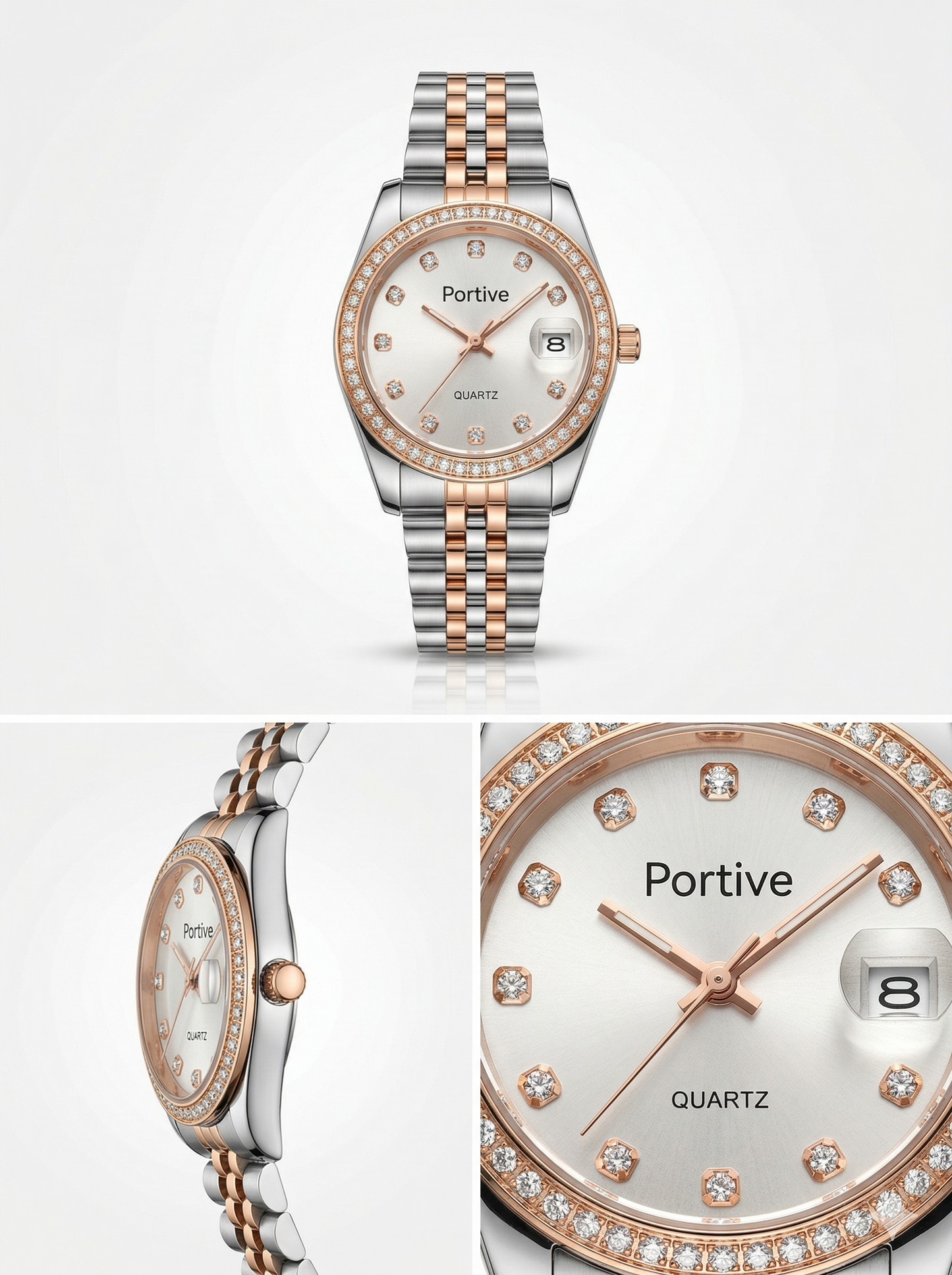 Portive Jubilee Crystal Luxe Watch