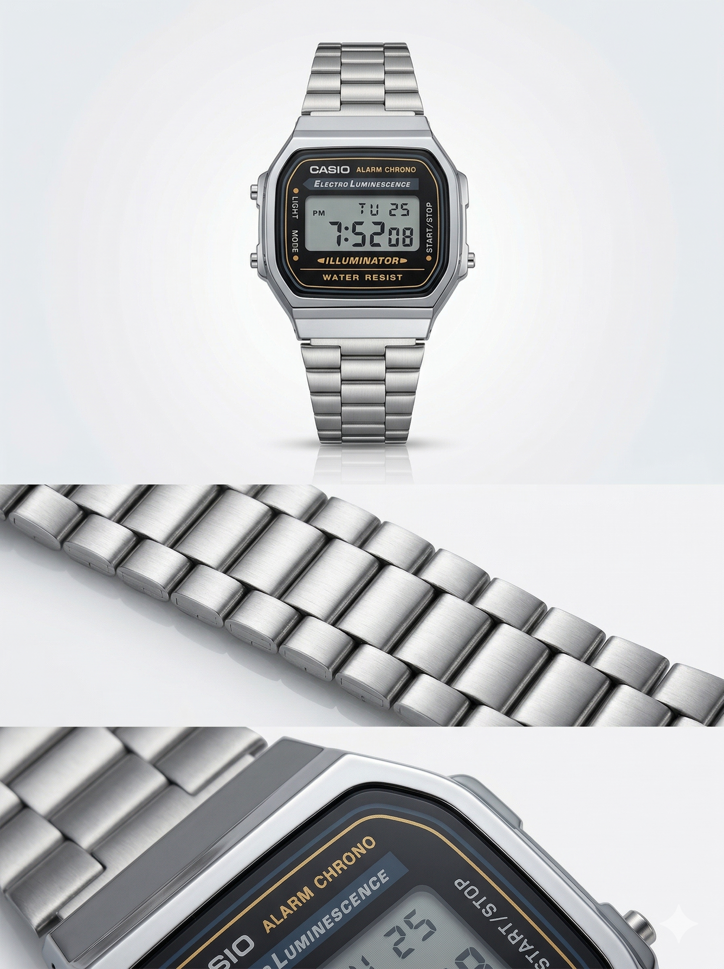Retro Heritage – Silver Digital Illuminator Watch