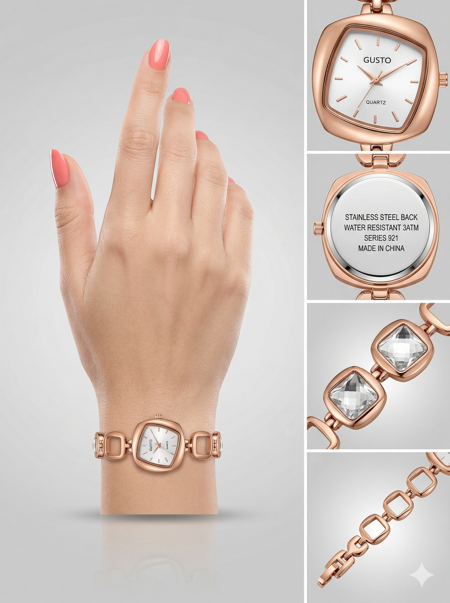 Mosaic Geometry Crystal Bracelet Watch