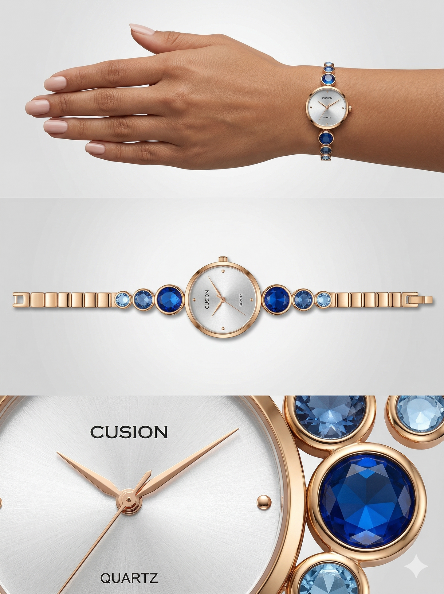 Custom Ethereal Crystal Bezel Jewelry Watch