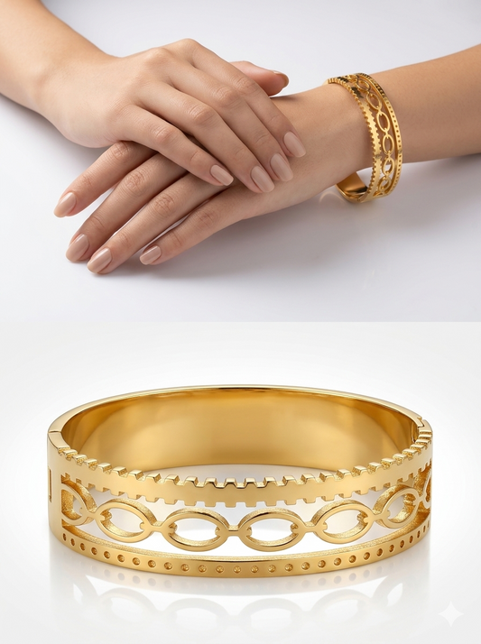 Anti-Tarnish Multi-Pattern Stacked Bangle