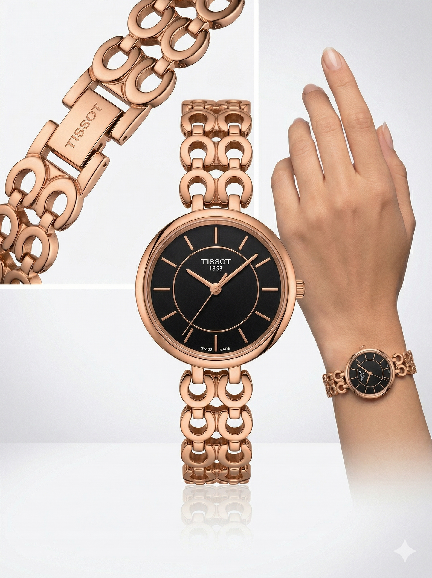 Graceful Horseshoe Luxe – Rose Gold Open-Link Watch