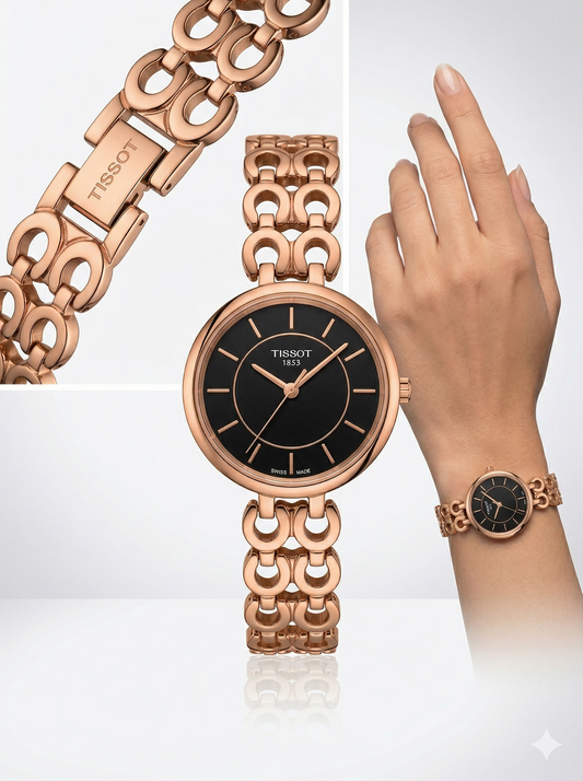 Graceful Horseshoe Luxe – Rose Gold Open-Link Watch