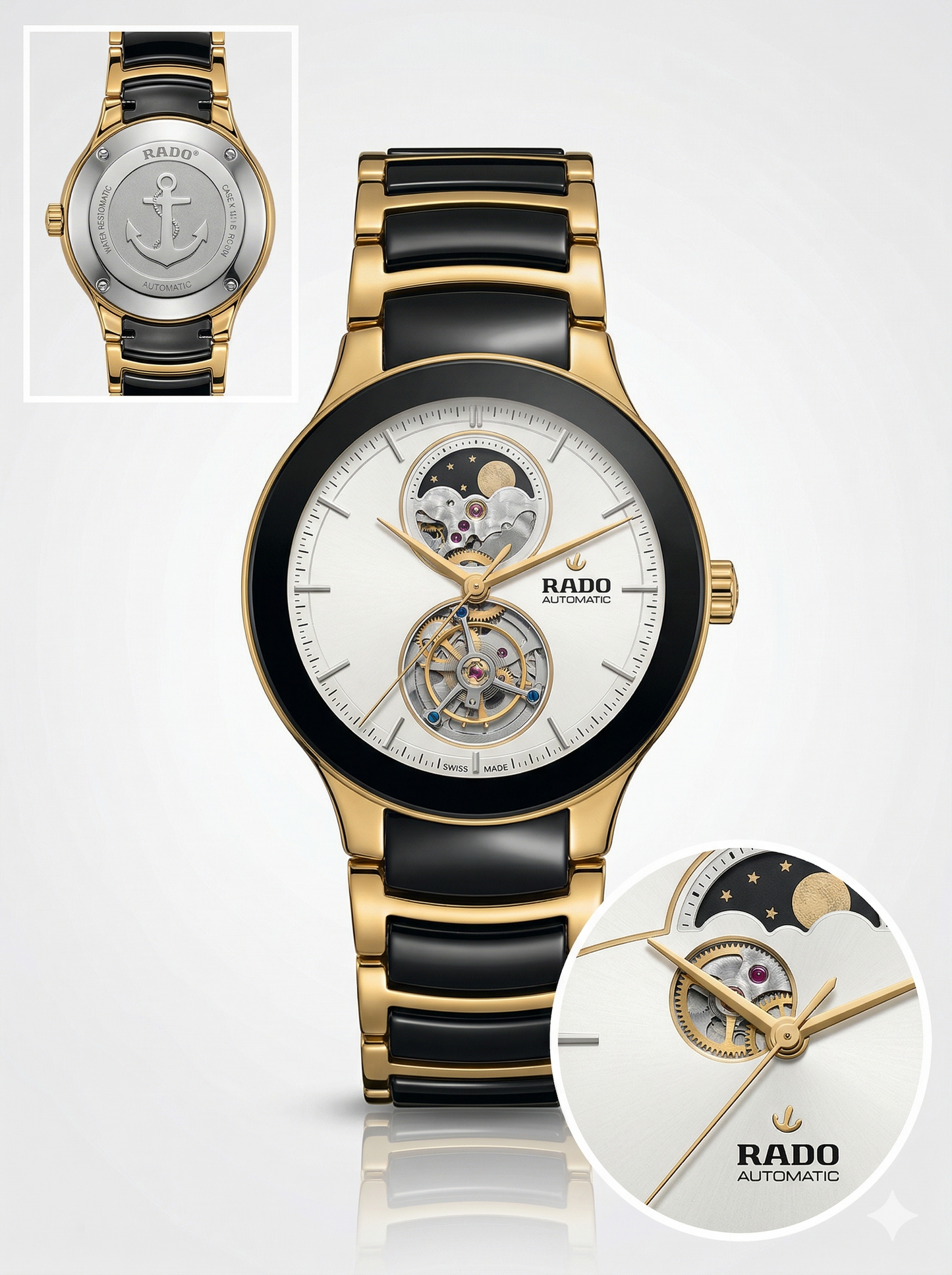 Elite Gold & Onyx Skeleton – Automatic Style Luxury Watch