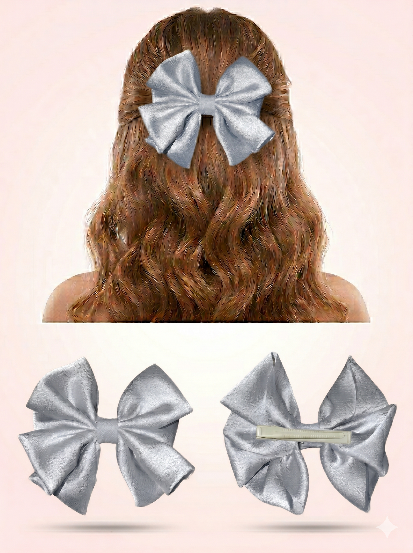 Ivory Elegance Satin Bow Clip