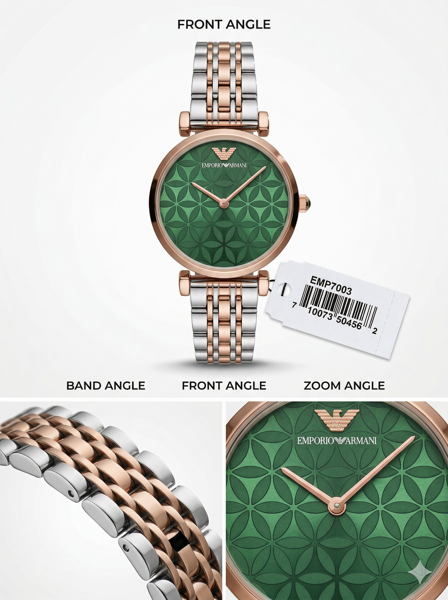 Midnight Mosaic Luxe – Charcoal & Rose Gold Two-Tone Watch