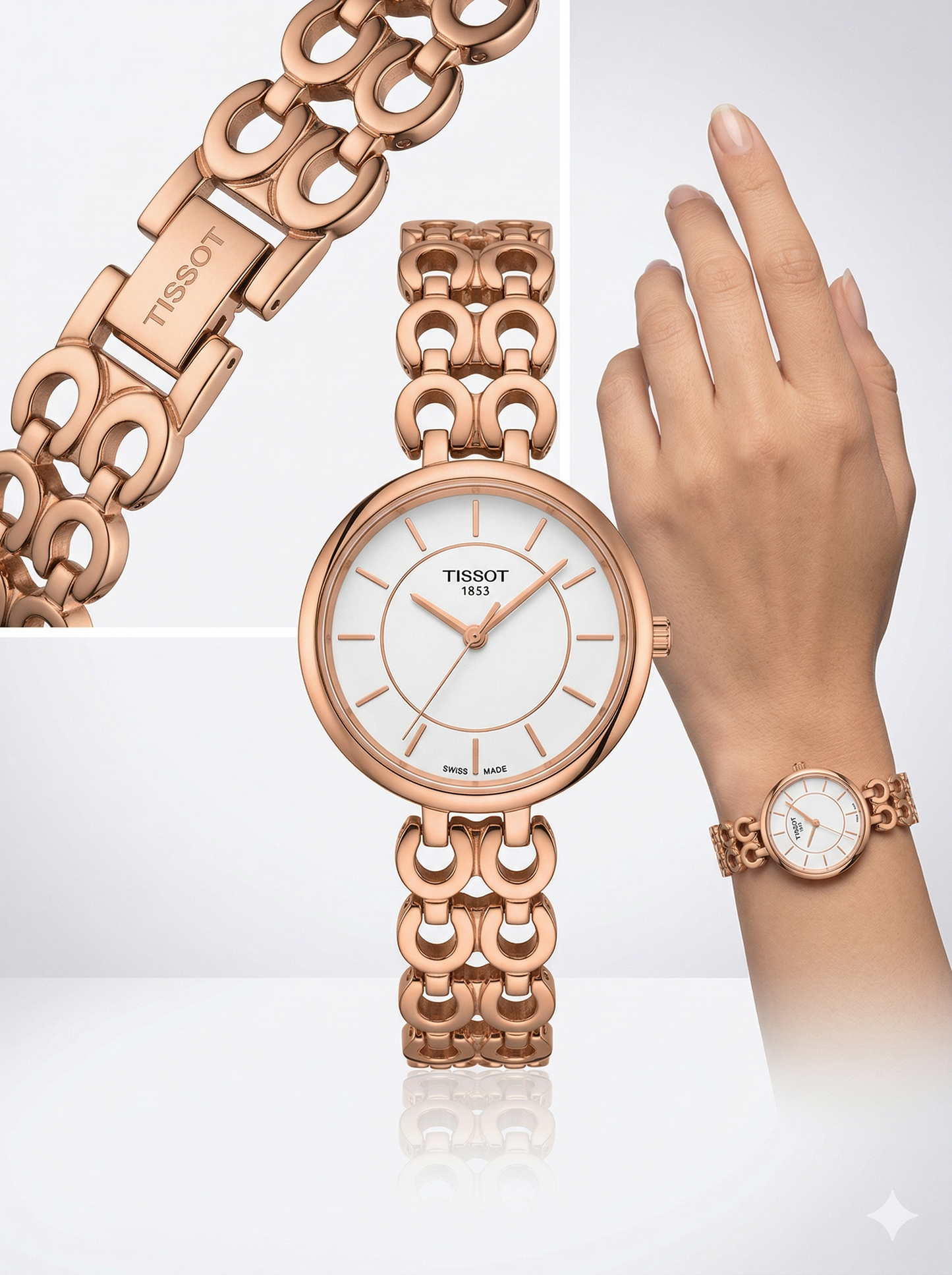 Graceful Horseshoe Luxe – Rose Gold Open-Link Watch