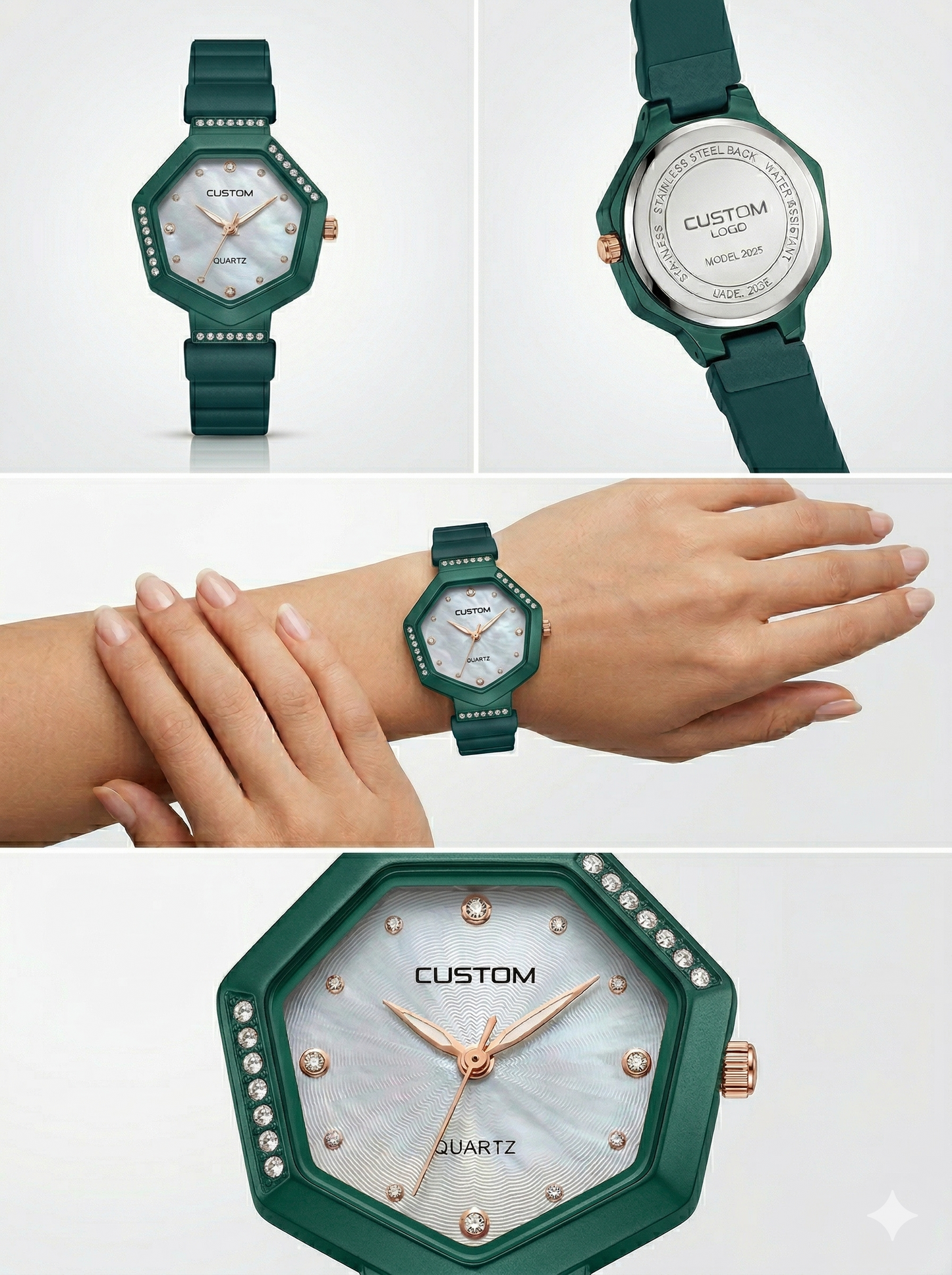 Custom Hexa-Luxe Mother of Pearl Watch