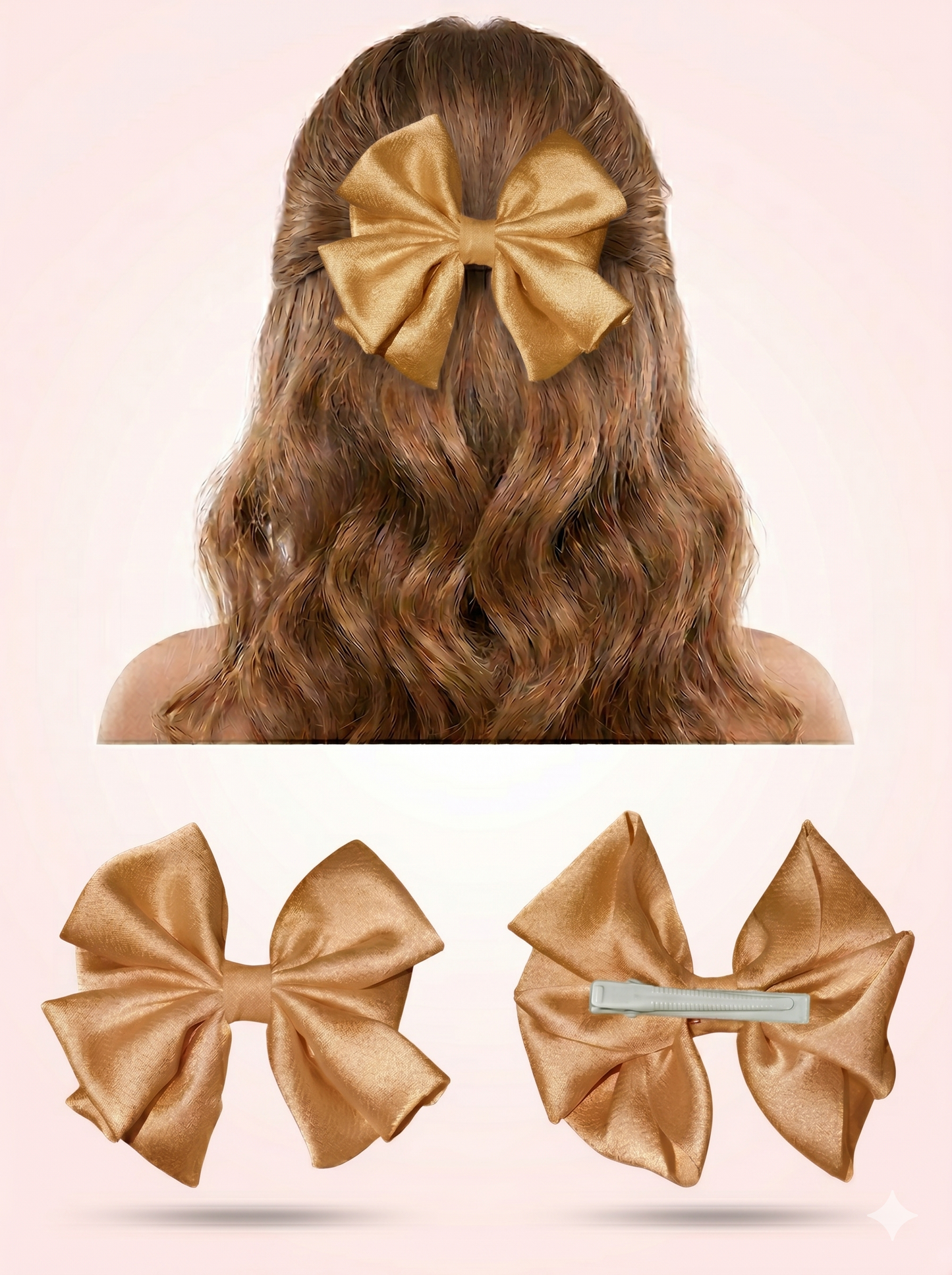 Ivory Elegance Satin Bow Clip