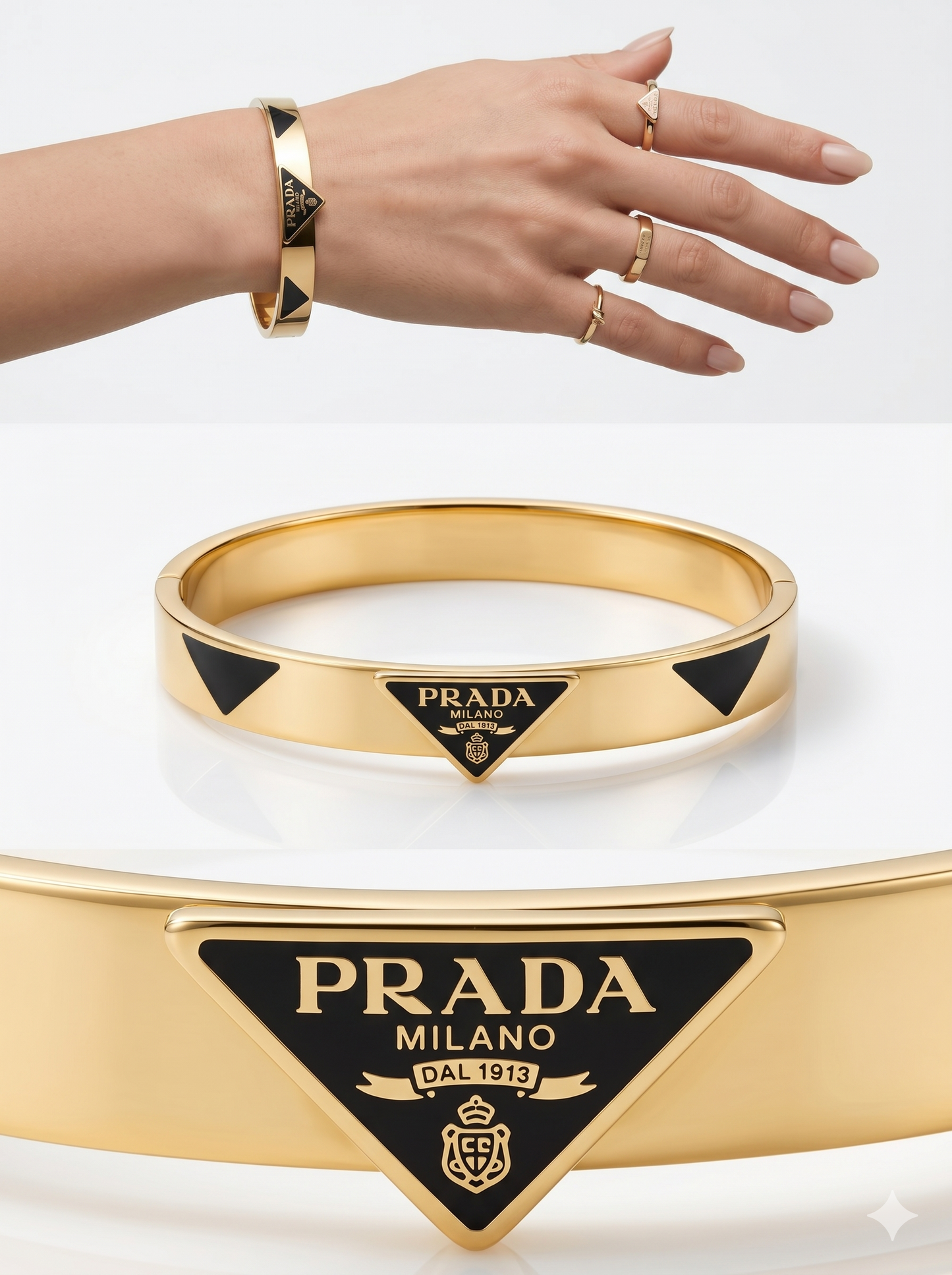 Anti-Tarnish Designer Triangle Motif Bangle