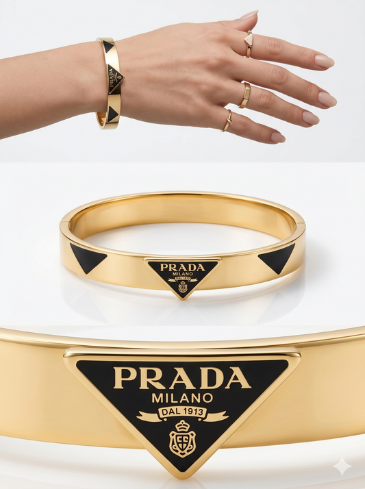 Anti-Tarnish Designer Triangle Motif Bangle