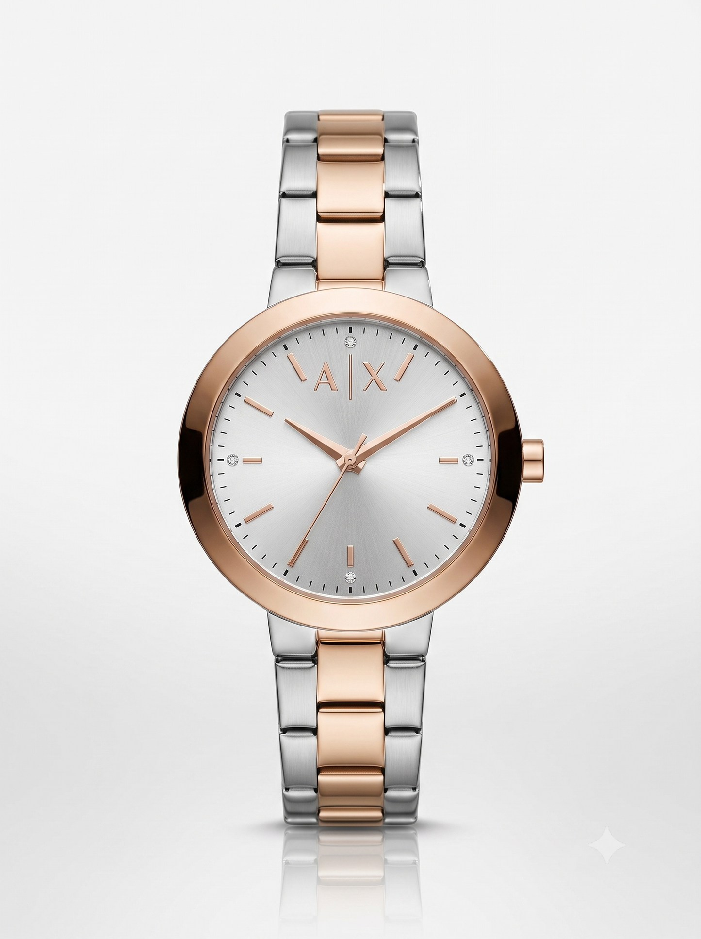 Minimalist Crystal-Accented Stainless Steel Women's Watch