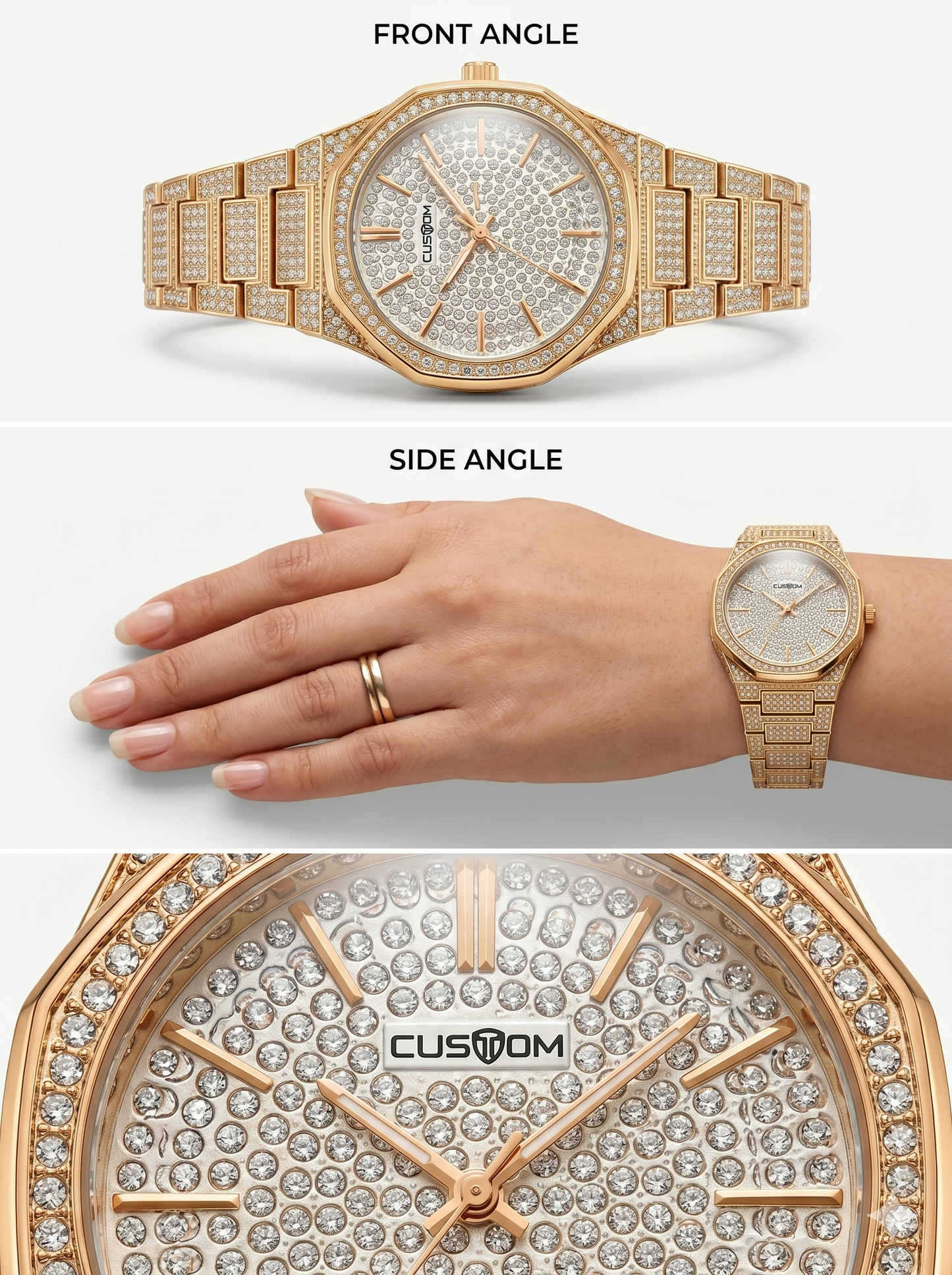 Custom Octo Diamond & Rose Gold Women's Watch